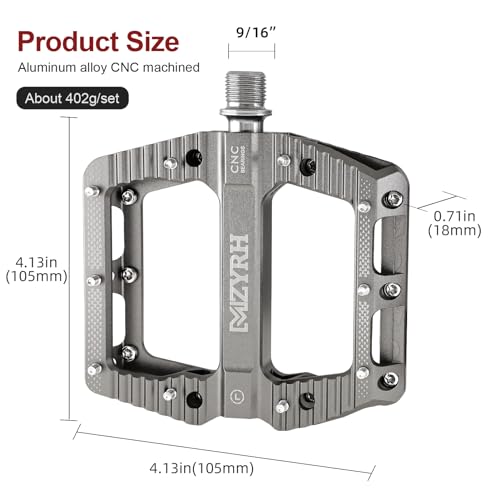 MZYRH MTB Pedals Mountain Bike Pedals with 3 Sealed Bearings, 9/16 Inch Bicycle Pedals - Image 2