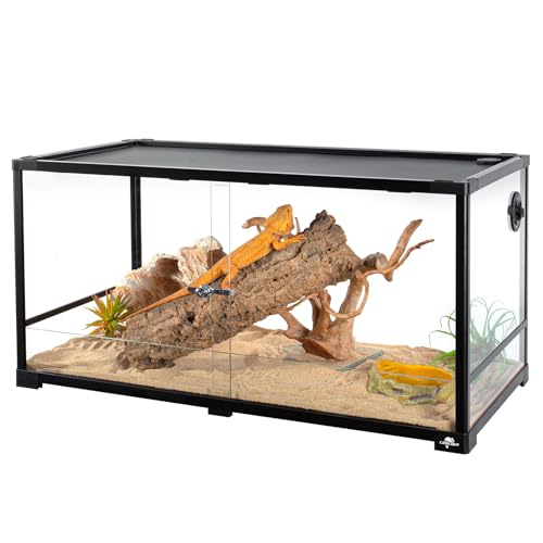 CAVACHEW 50 Gallon Reptile Tank, Glass Reptiles Terrarium 36' x 18' x 18', Sliding Door, Top Ventilation, Cable Pass, Humidify Hole, Glass Reptile Cage Habitat for Bearded Dragon, Lizard, Snake, Gecko