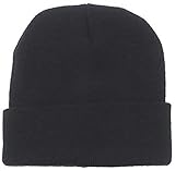 Rollmütze, 100 % Wolle, fein gestrickt 10933A Schwarz