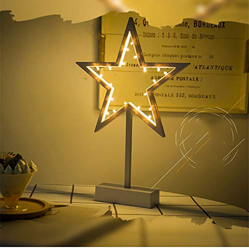 Preisvergleich Produktbild Outtybrave Weihnachtsdekoration Nachtlicht LED Pentagramm Herz Weihnachtsbaum Form Lampe 40 mm Stern