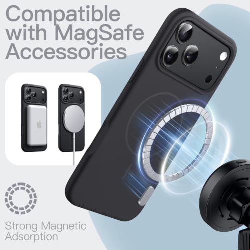 Image of JETech Magnetic Silicone Cover Case for iPhone New Pro Max, Black