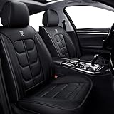SITCOVER Car Seat Covers Front Seats,Classic Seat Cover for Cadillac Escalade 2008-2024,Non-Slip Leather Car Seat Covers Waterproof Soft Vehicle Auto Cushion Covers with Airbag(No Pillows,Black)