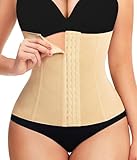 Gotoly Waist Trainer for Women Corset Shapewear Tummy Control Faja Body Shaper Waist Cincher Slim Postpartum Belly Band(Beige,Large)