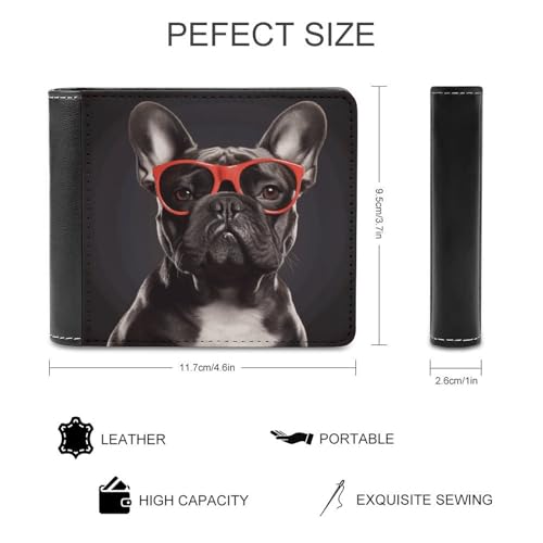 Slim Credit Card Holder Personalized Leather French Bulldog Money Clip Gifts Wallet For Men Women2