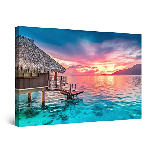 Startonight Canvas Wall Art - House In The Ocean - Decor Painting For Living Room 32" X 48" #TOP9