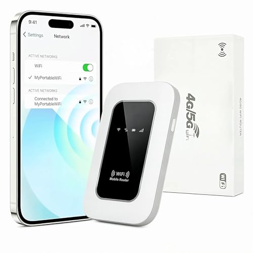 Router 5G Portátil Ultraligero   Batería 2100mAh (hasta 14h),Conexión para 32 Dispositivos, Seguridad WPA2, Compatible con Todos los Operadores   Ideal para Viajes y Teletrabajo