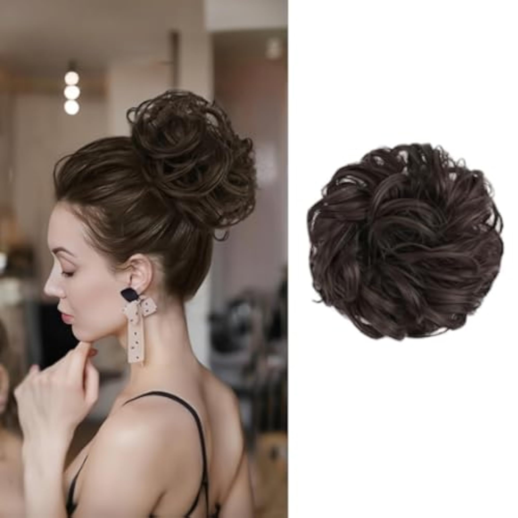 Women's Natural Brown Synthetic Bun Extension, 35 Gram