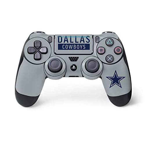 Skinit Decal Gaming Skin Compatible with PS4 Pro/Slim Controller - Officially Licensed NFL Dallas Cowboys Silver Performance Series Design