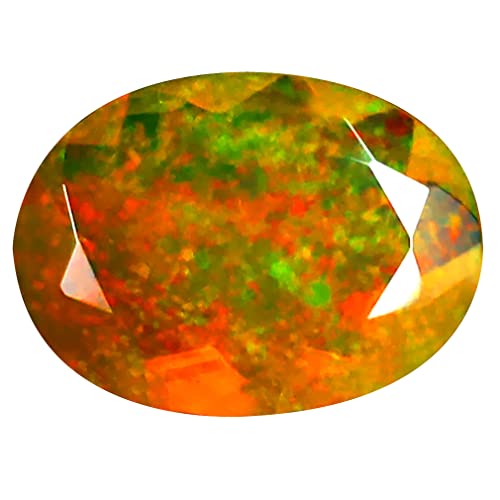 Opale arc-en-ciel naturelle contre les gemmes ternes, pierre précieuse d'Éthiopie 1.47 ct