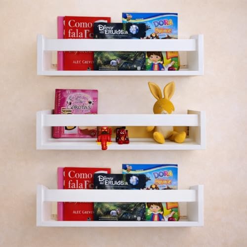 Kit 3 Prateleiras Livros Nichos Parede Decorativos Estante Organi...