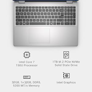 Dell 16 Touchscreen Laptop, Core 7 150U, 32GB DDR5 RAM 5200MT/s, 1TB SSD — photo 4 of 6