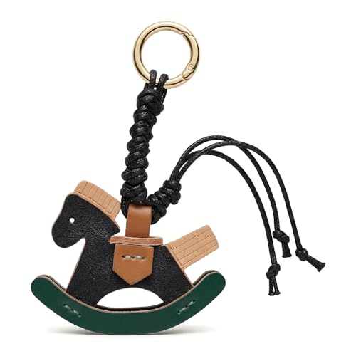 Handmade Leather Rocking Horse Keychain, 4" Inch Vintage Nursery Decor