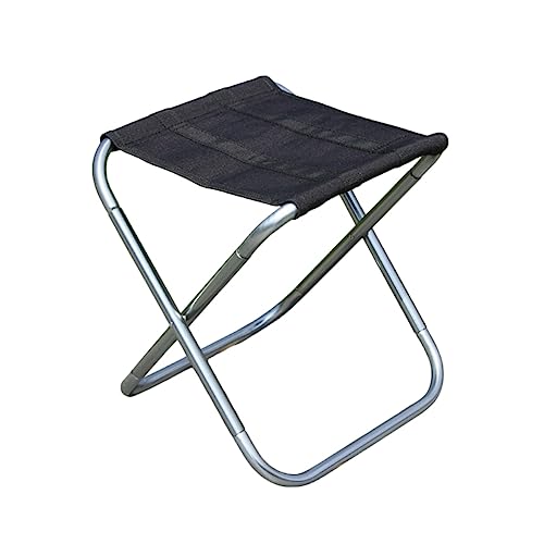 LAPYAPPE Outdoor Portable Folding Stool Lightweight Collapsible Chair for Camping Fishing BBQ Beach and Travel Durable Black Silver