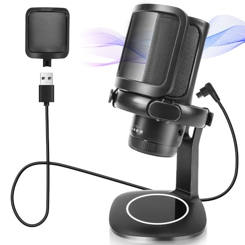 Microfone Jogos, Microfone Gamer, Microfone USB para PC Streaming...