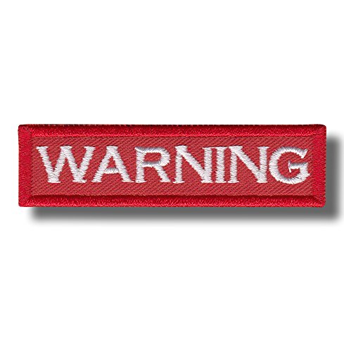Warning - bordado parche 8 x 2 cm