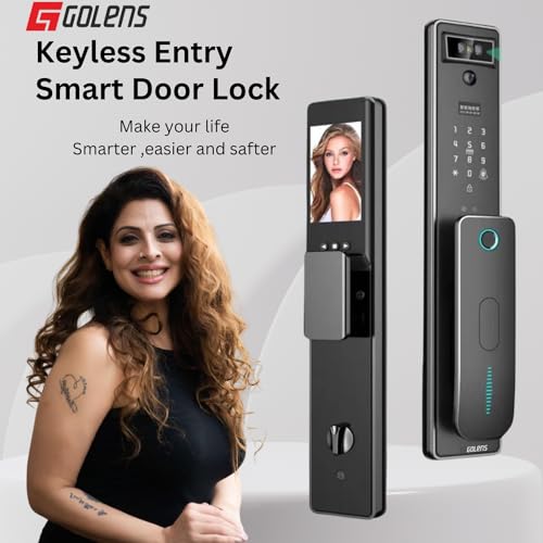 Image of Golens X65 Luxury Smart Door Lock | 8 Ways Unlocking |3D Face ID| Fingerprint | Mobile App | RFID Card | PIN | OTP | Mechanical Key |Camera Technology| Keyless Entry Digital Lock (2 Year Warranty)