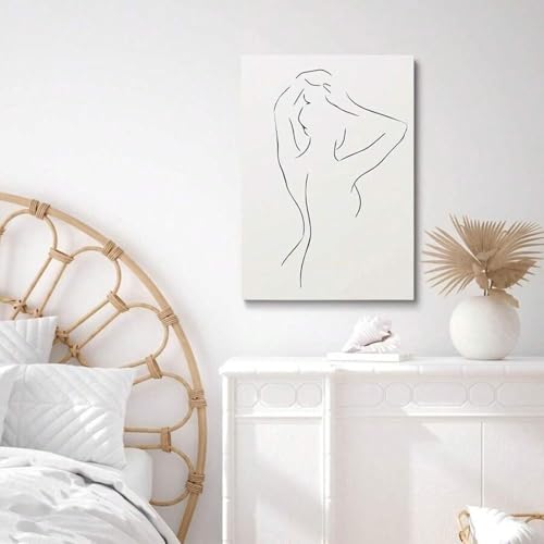 Toile décoration salle de bain affiche silhouette chic 50x70
