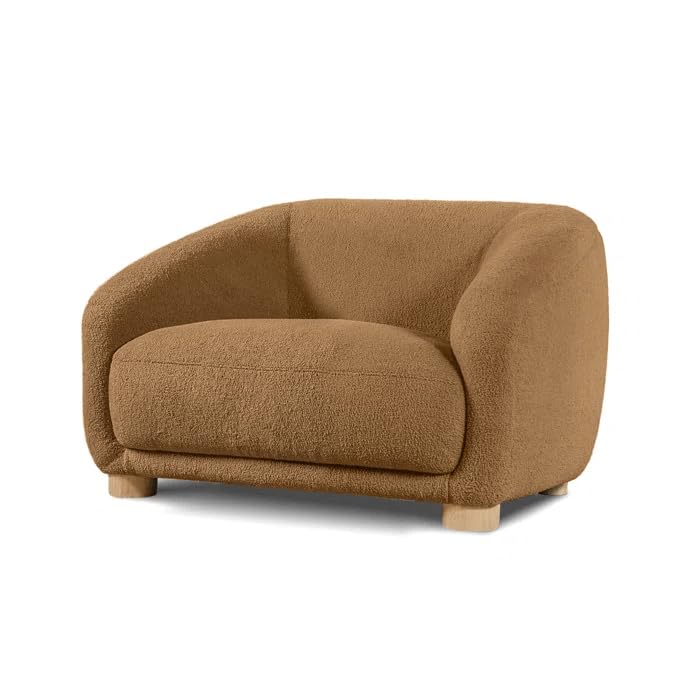 Image of Kaniel Premium Boucle Fabric Sofa for Living Room and Offices (Brown, Armchair)