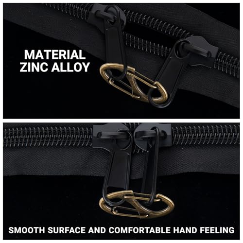 Image of 8 Pcs Zipper Clips Anti Theft Deterrent, Dual Opening Zippers Pull Replacement, Zipper Locks for Backpacks, Camping, Suitcases (Bronze)