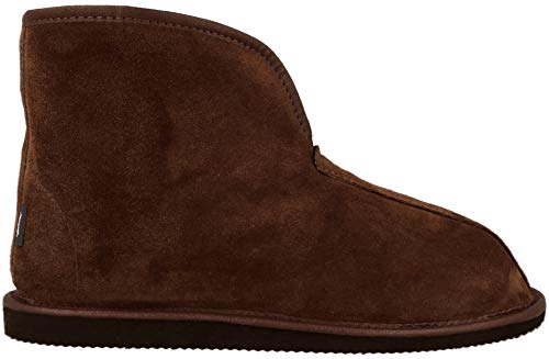 RBJ leather shoes Pantoufles Unisex Confortables et Chaudes avec Une Tige Haute Pliable en Cuir suédé et Laine de Mouton (38 EU, Marron 701)