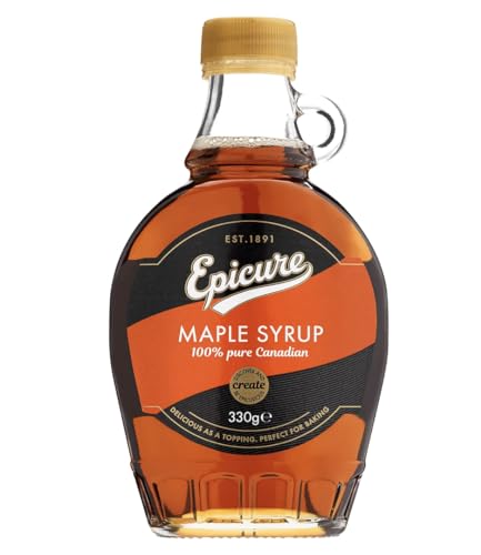 Maple Syrup - 100% Pure Canadian Maple Syrup Grade A, Amber Rich Maple Syrup with Caramel Taste - Great for Pancakes, Waffles and Baking 330ml