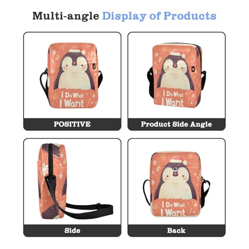 Cartoon Penguin Orange messenger bag for women crossbody crossbody bag women's crossbody handbags Adjustable Strap for work School4