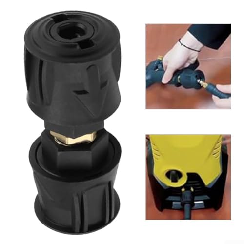 Lot de 2 adaptateurs de raccordement rapide M22 14 mm pour nettoyeur haute pression - Extension de connecteur de tuyau en plastique en aluminium - Noir – vue 9