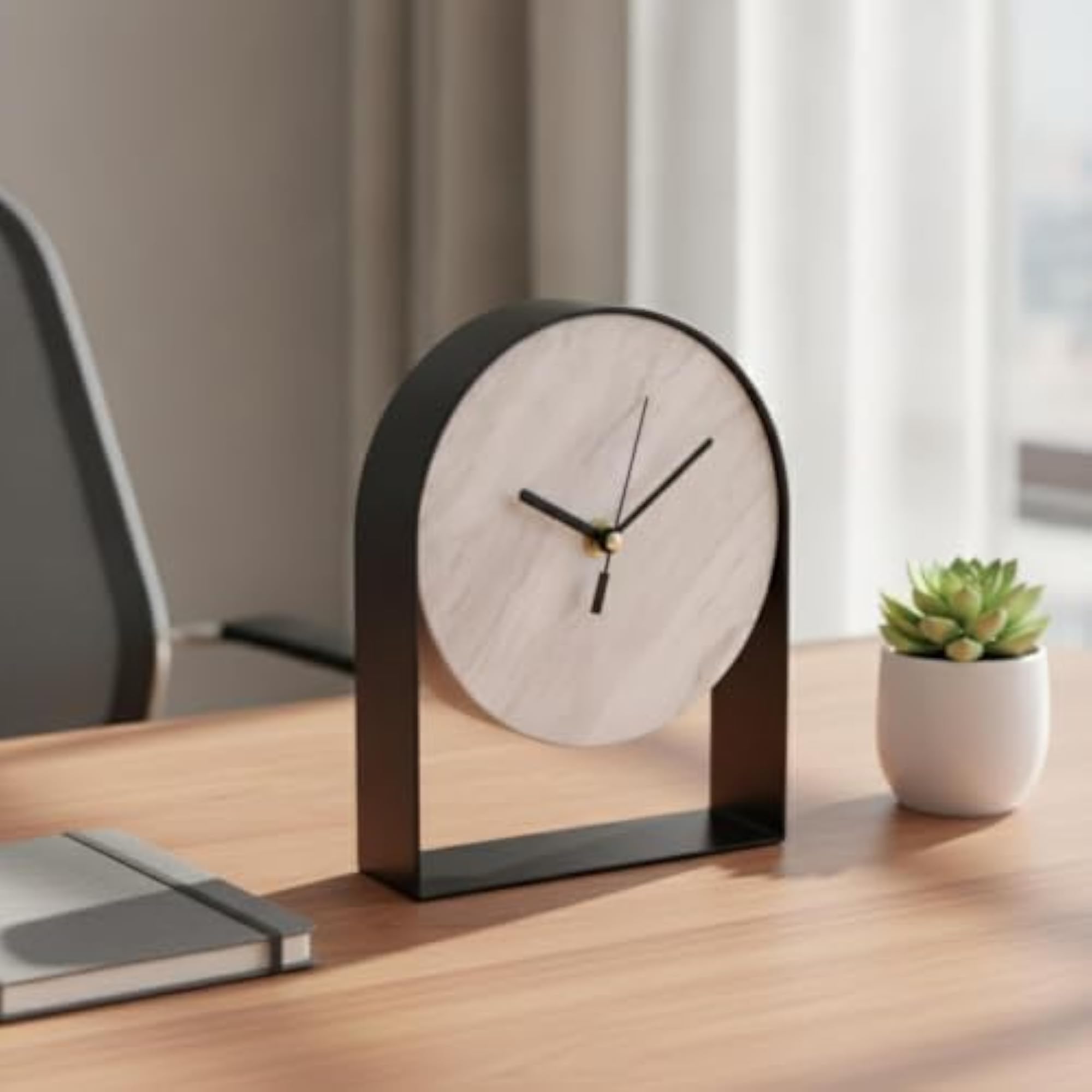 Minimalist Tabletop Clock with Arch Frame