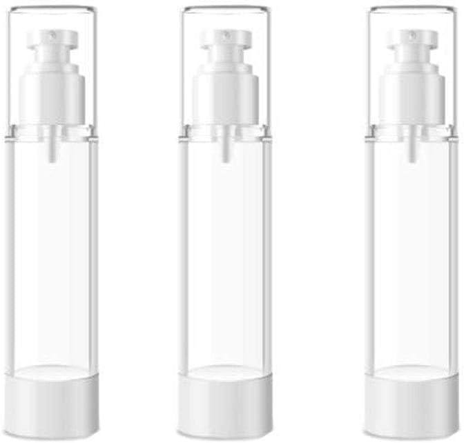 Airless Cosmetic Cream Pump Bottle 0.5 oz (15ml) – Refillable Travel Size Dispenser, Vacuum Pump Jar for Lotion, Perfume, Makeup – Small Plastic Press Pump Container (4)
