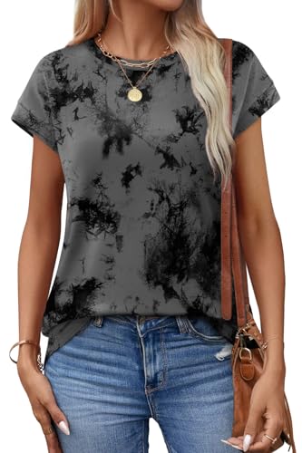 Image of Alaroo Womens Summer Tops Short Sleeve Shirts Crew Neck Cute Trendy Tunic Blouses (S-3XL)