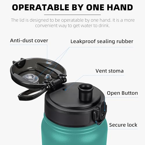 Fanhaw 20 Oz Insulated Stainless Steel Water Bottle With 1 Lid thumb #1