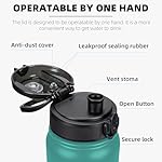Fanhaw 20 oz Insulated Stainless Steel Water Bottle with Anti-Dust Chug Lid, Leakproof Vacuum Metal Bottle for Kids, Women & Men (Green Blue) - Image 2