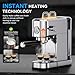 XIXUBX 20Bar Espresso Machine, Compact Espresso Maker with Milk Frother, Stainless Steel Coffee Machine for Cappuccino&Latte, 42oz Water Tank, Visible Pressure Gauge, Home&Office, Silver