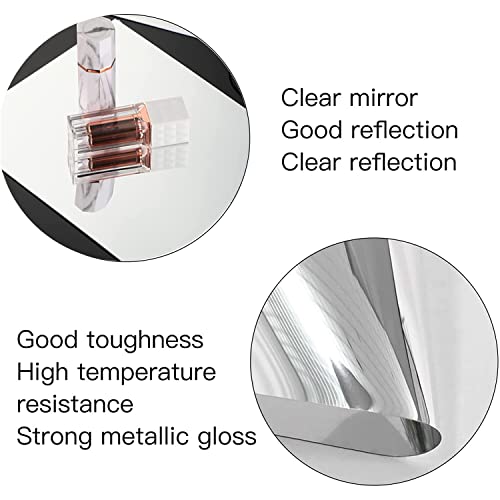 Wangshun Silver Acrylic Non Glass Mirror Sheets Self Adhesive Tiles Wall Sticky Full Length Mirror Frameless Home Gym Kids Safe Mirror(6X9Inches,(10-Pack)) #TOP5