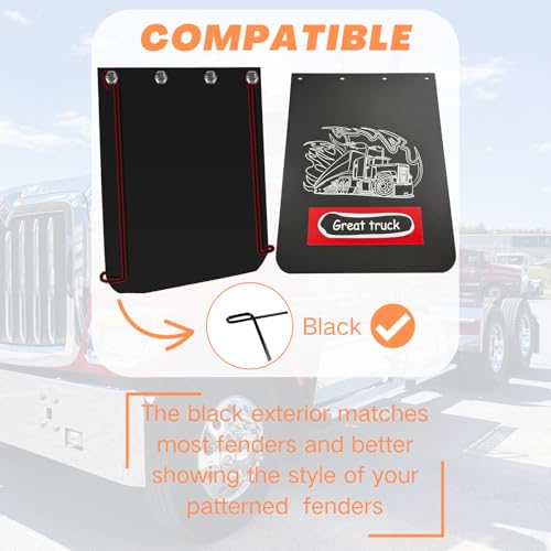 Image of Set of 2 Stainless Steel 24 inch x 21 inch Straight Mudflap Hold Down Mud Flap Anti-Sail Bracket