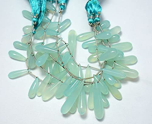 Calcédoine aqua perles gouttes pour créer vos bijoux d'été