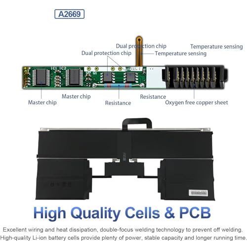 Image of A2669 A2681 Laptop Battery for Ma /Book AIR 13 inch M2 2022 A2681 661-26150 MLY33LL /A MLY43LL /A MLY13LL /A MLY23LL /A MLXX3LL /A MLXW3LL /A MLXY3LL /A MLY03LL /A Series Notebook 11.54V 52.6Wh (A2669)