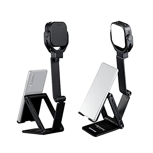 Soonpho D2 Multi-Function Cell Phone Stand Adjustable Desktop Phone Holder With Selfie Light, 2000K-5000K Bi-Color, Built-In Lithium Battery, For Youtube, Tiktok, Video Recording, Live Streaming #TOP3