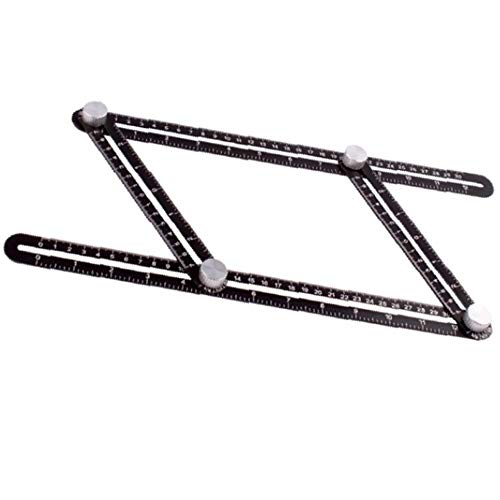 JTRHD Measuring Layout Tool Folding Ruler Aluminum Alloy Tile Hole Locator Universal Hole Opener Folding Ruler for Carpenter Engineer Craftsmen (Color : Black, Size : One size)