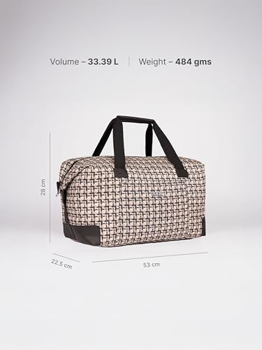 Image of ZOUK Collapsible Duffle Bag for Men and Women | Lightweight Foldable Travel Duffel Bag | Vegan Leather & Handcrafted Fabric | Water-Resistant Lining | 33L Weekend & Short Trip Bag | Carter Checks