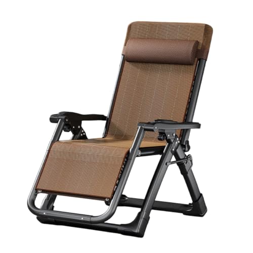 OIFJROIW Silla de Gravedad Cero – Tumbona Reclinable de Malla de Acero para Acampar con Portavasos