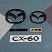 Produktbild Ersatz Emblem für Mazda CX-60 2022 2023 2024 2025,Schwarz Vorne Kühlergrill Hinten Kofferraum Aufkleber Zeichen Logo Schriftzug 3D Metall Auto Außen Dekoration Zubehör,All