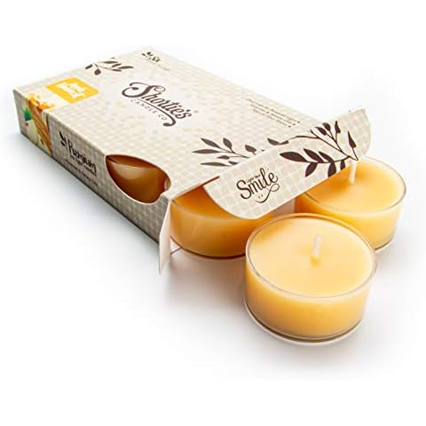 Apple Harvest Tealight Candles Highly Scented - Beige Tea-Light Candles 6-Pack - Bakery Tea Lights Collection Cover