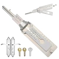 Teegxddy 2-in-1 Hauptschlüssel-Decoder, hauptschlüssel-decoder aus edelstahl,Edelstahl-Hauptschlüssel-Decoder, Master-Schlüssel-Decoder, Zugangstüren, verschiedene Formen (S001 PRO)