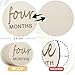 Wooden Baby Monthly Milestones for Newborn Baby,1-12 Months Baby Announcement Discs, Pregnancy Baby Shower Gifts (Wooden Milestone Discs)
