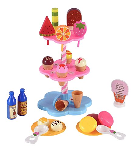 Liberty Imports Sweet Treats Ice Cream and Desserts Tower Stand - Pretend Play