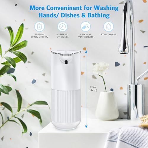 Image of Upgraded 12oz Automatic Soap Dispenser, Hand Soap Dispenser IPX6 Waterproof, 4 Levels Adjustable Automatic Liquid Shower for Kitchen Bathroom