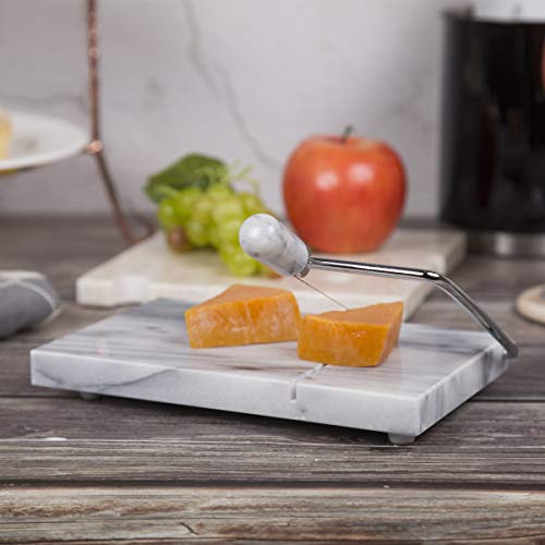 Creative Home Natural Marble Cheese Slicer Cheese Butter Cutter With Replacement Wire, 5" X 8", Off-White (Color May Vary) #TOP3