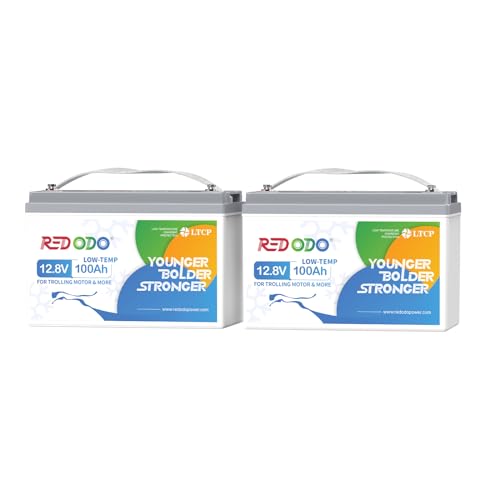 Image of Redodo 12V 100Ah LiFePO4 Battery with Low-Temp Protection, Group 31 Lithium Battery Built-in 100A BMS, 4000+ Deep Cycles, 10-Year Lifetime, Ideal for Trolling Motor, Boat, RV, Cold Areas - 2 Pack