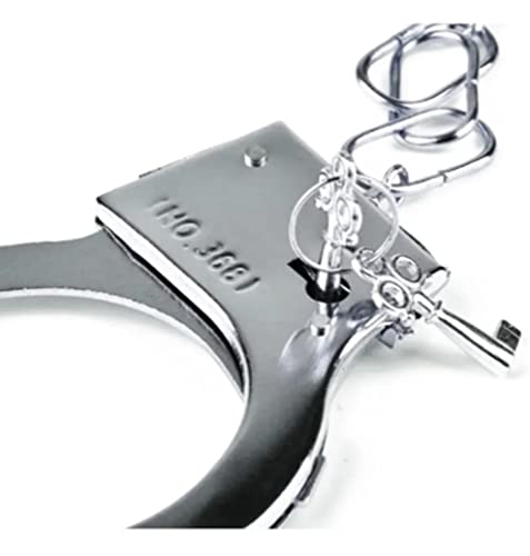 Kit Casal 2un Algemas de Metal Para Realizar Fantasias e Fetiches Sensuais policial Sexy Sexshop